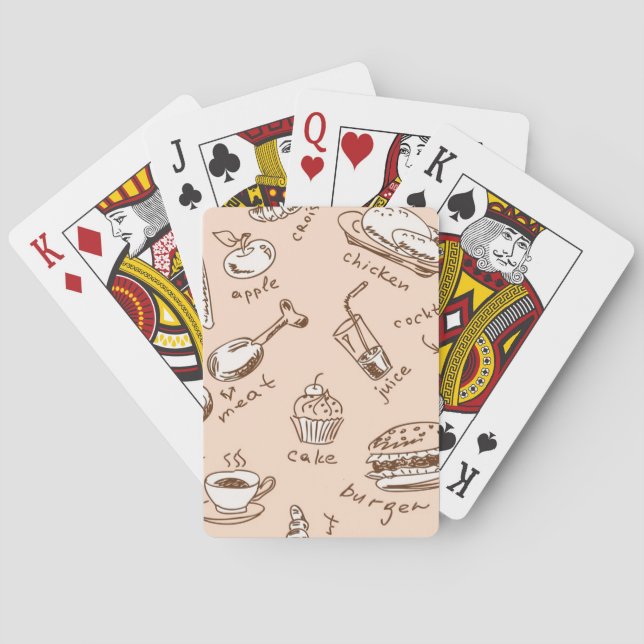 Jeu De Cartes Motif avec la nourriture (dos)