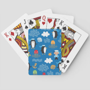 Jeu De Cartes motif avec le thème de mer