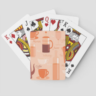 Jeu De Cartes Motif avec les boissons et le texte