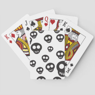 Jeu De Cartes Motif avec les crânes noirs sur le blanc