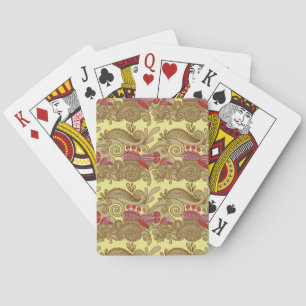Jeu De Cartes Motif Avec Poisson Et Vague