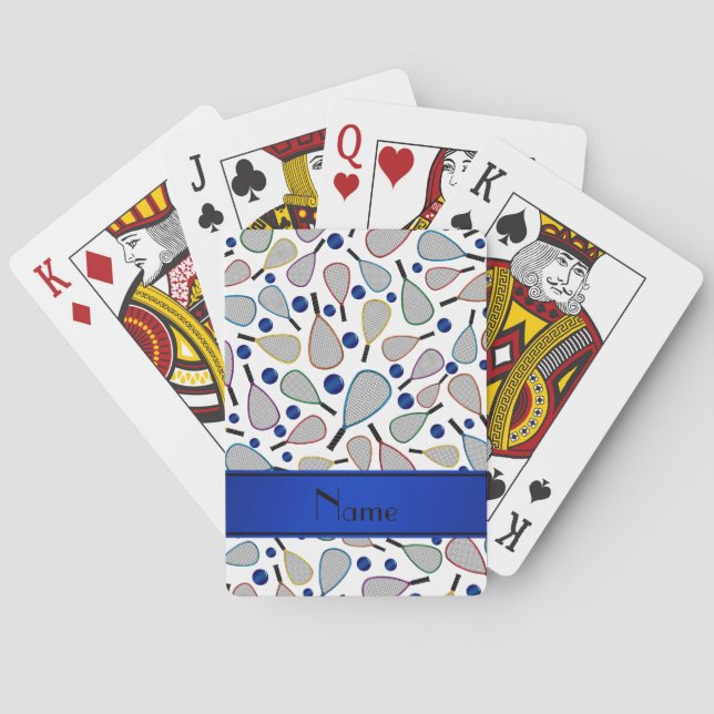 Jeu De Cartes Motif blanc nommé personnalisé de racquetball (dos)