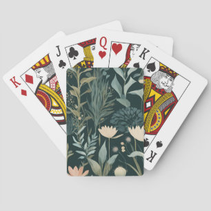 Jeu De Cartes Motif botanique élégant de prairie de fleurs sauva