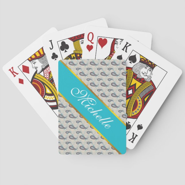 Jeu De Cartes Motif Champagne Paisley (dos)