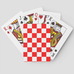 Jeu De Cartes Motif chèque À damiers blanc rouge