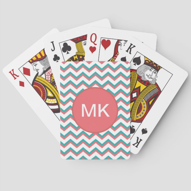 Jeu De Cartes Motif Chevron Sud-Ouest (dos)