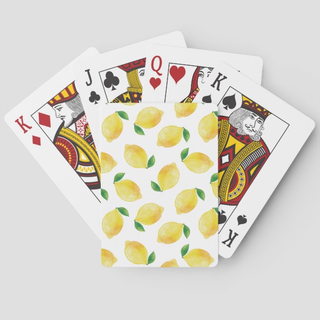 Jeu De Cartes Motif citron aquarelle (dos)