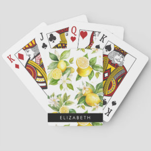 Jeu De Cartes Motif citron, Fleurs de citron, Feuilles, Votre No