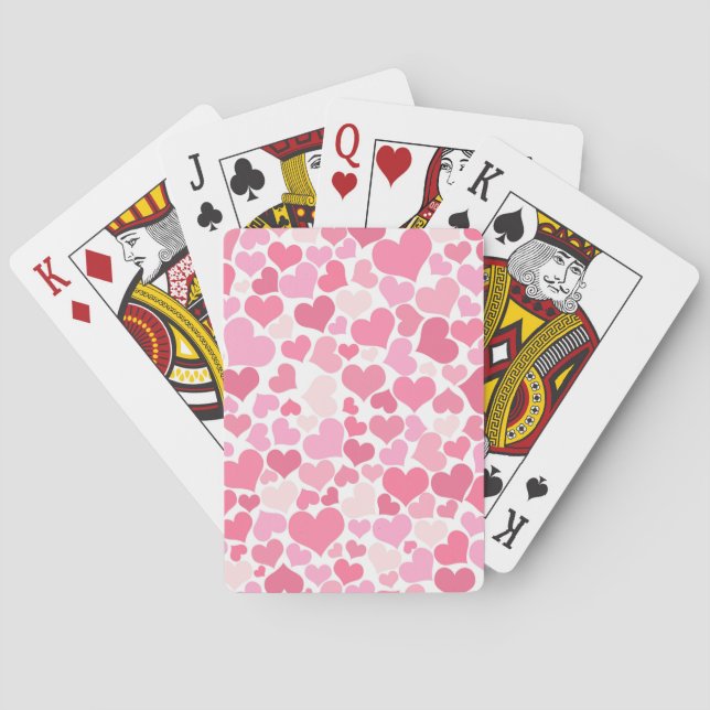 Jeu De Cartes Motif Coeurs Roses - Cartes de Lecture Vélos (dos)