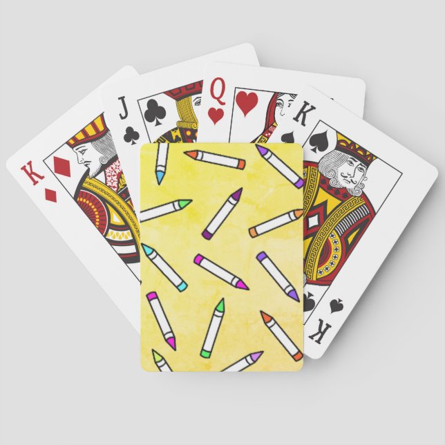 Jeu De Cartes Motif Crayon de dessin (dos)