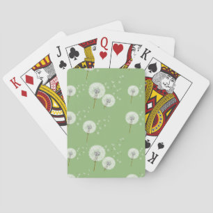Jeu De Cartes Motif Dandelion sur Green Arrière - plan
