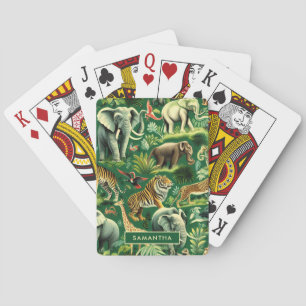 Jeu De Cartes Motif d'animaux de la jungle vintage