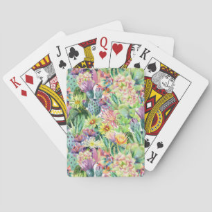 Jeu De Cartes Motif d'aquarelle en fleurs exotiques