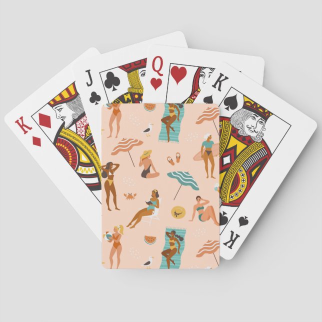 Jeu De Cartes Motif de bains de soleil de plage (dos)