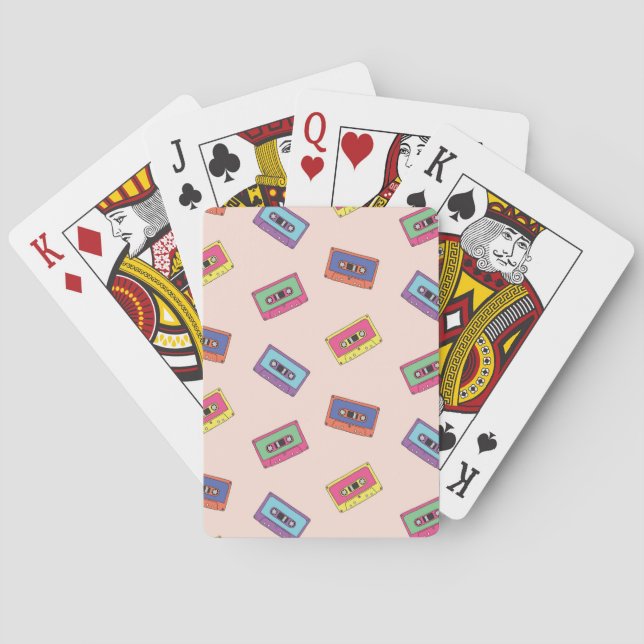 Jeu De Cartes Motif de bande audio Retro Neon (dos)