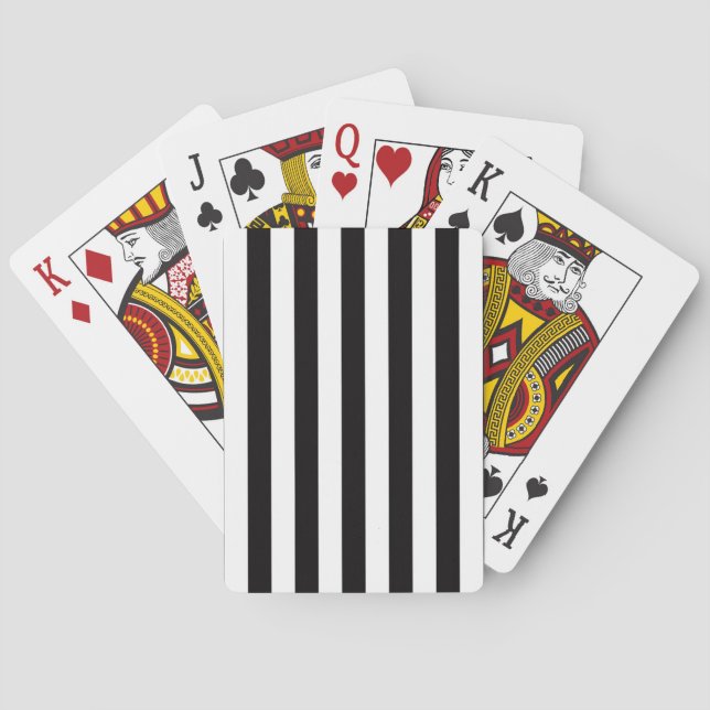 Jeu De Cartes Motif de bande noir et blanc (dos)