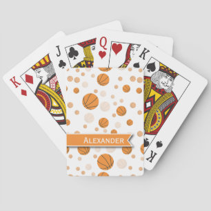 Jeu De Cartes Motif de basket-ball personnalisé en blanc