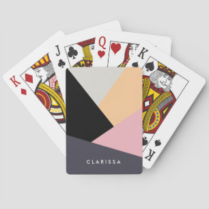 Jeu De Cartes Motif de bloc de couleur géométrique abstrait mode