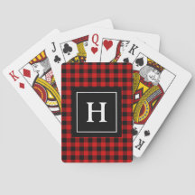 Motif de buffle noir rouge Monogramme