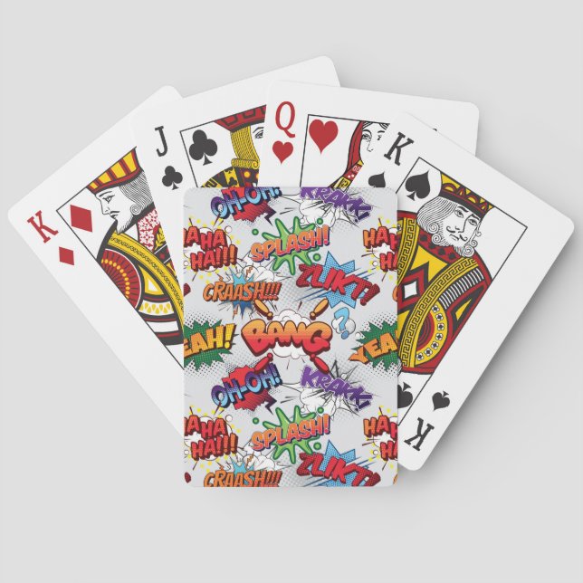 Jeu De Cartes Motif de bulle Superhero (dos)