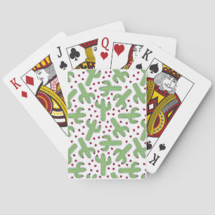 Jeu De Cartes Motif de cactus et de fleurs roses