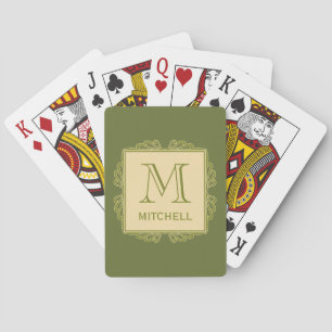 Jeu De Cartes Motif de cadre monographique personnalisé jouant a