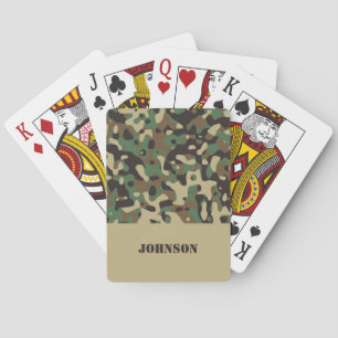 Jeu De Cartes Motif de camouflage de nom personnalisé