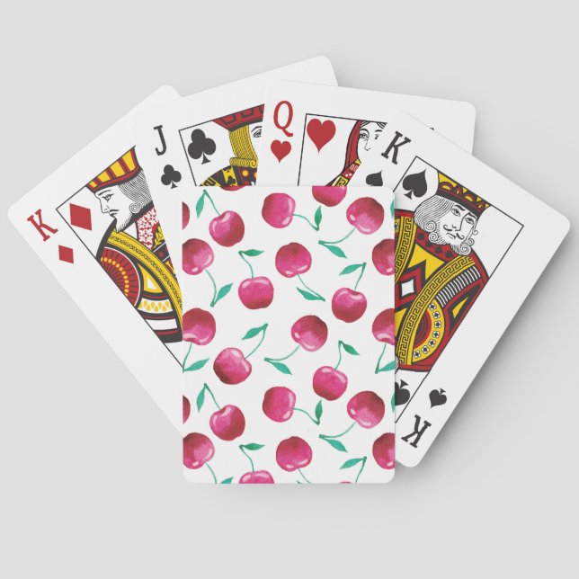 Jeu De Cartes Motif de cerise aquarelle (dos)