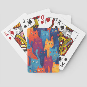 Jeu De Cartes Motif de chat de dessin animé coloré Chat fantai