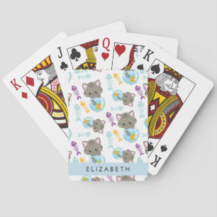 Jeu De Cartes Motif De Chats, Chats Mignons, Chatons, Votre Nom