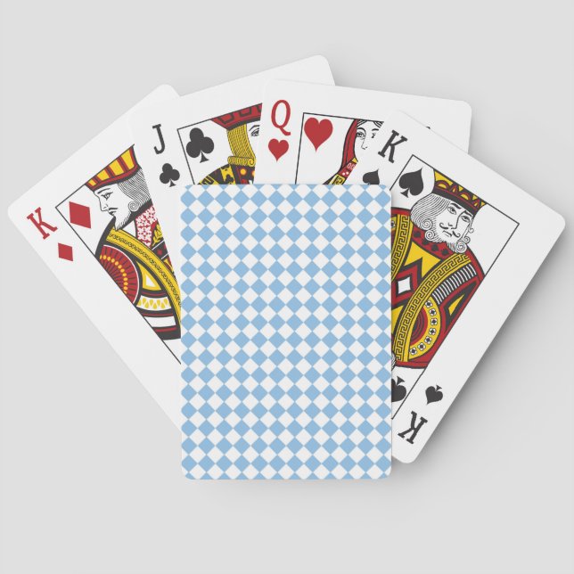 Jeu De Cartes Motif de chèques bleu et blanc (dos)