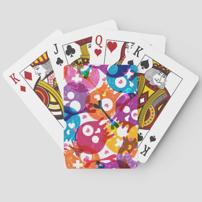 Jeu De Cartes Motif de crânes (dos)