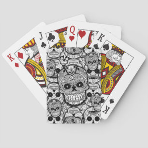 Jeu De Cartes Motif de crânes de sucre