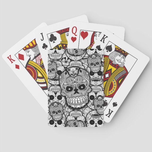 Jeu De Cartes Motif de crânes de sucre (dos)