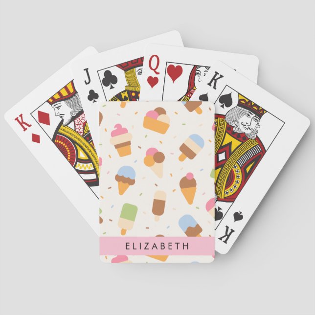 Jeu De Cartes Motif de crème glacée, cône de crème glacée, Votre (dos)