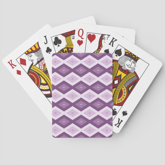 Jeu De Cartes Motif de diamant violet (dos)