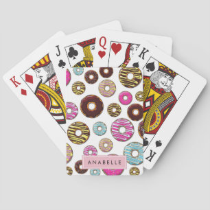 Jeu De Cartes Motif De Donuts, De Donuts Colorés, Votre Nom