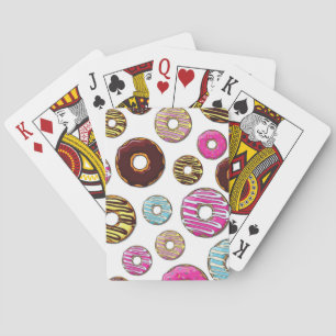 Jeu De Cartes Motif De Donuts, Donuts Colorés, Saupoudrages