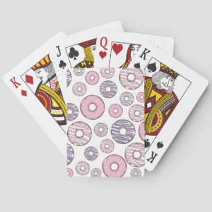 Jeu De Cartes Motif De Donuts, Donuts Roses, Donuts Violets