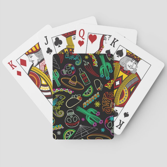 Jeu De Cartes Motif de Fiesta du Mexique (dos)
