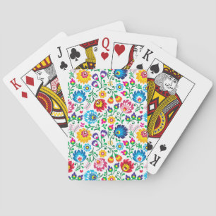 Jeu De Cartes Motif de fleur d'art populaire 2