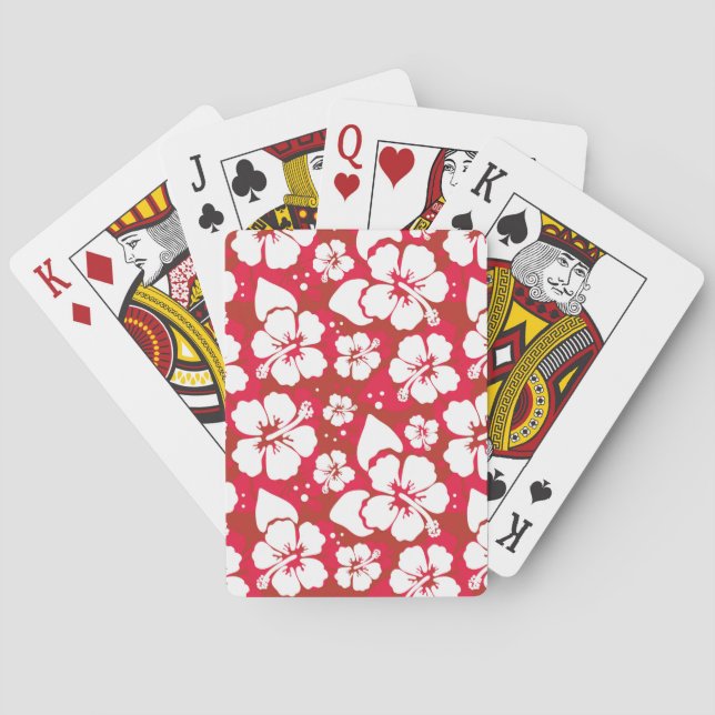 Jeu De Cartes Motif de fleurs de ketmie (dos)