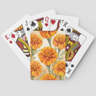 Jeu De Cartes Motif de fleurs de souci orange