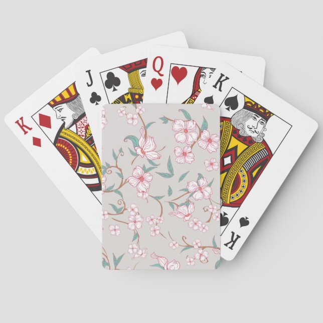 Jeu De Cartes Motif de fleurs effrayantes (dos)