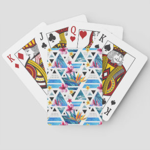 Jeu De Cartes Motif de fleurs tropical géométrique