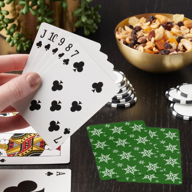Jeu De Cartes Motif de flocon de neige, Flakes blancs, Neige, Ve (In Situ)