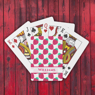 Jeu De Cartes Motif de fraise mini mignonne en rouge et vert