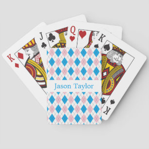 Jeu De Cartes Motif de Jacquard blanc rose personnalisé
