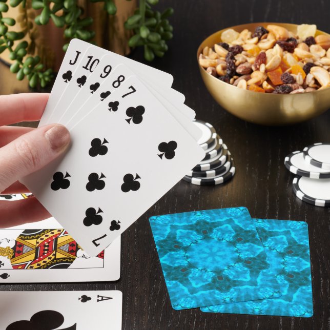 Jeu De Cartes Motif de kaléidoscope bleu glace givrée (In Situ)