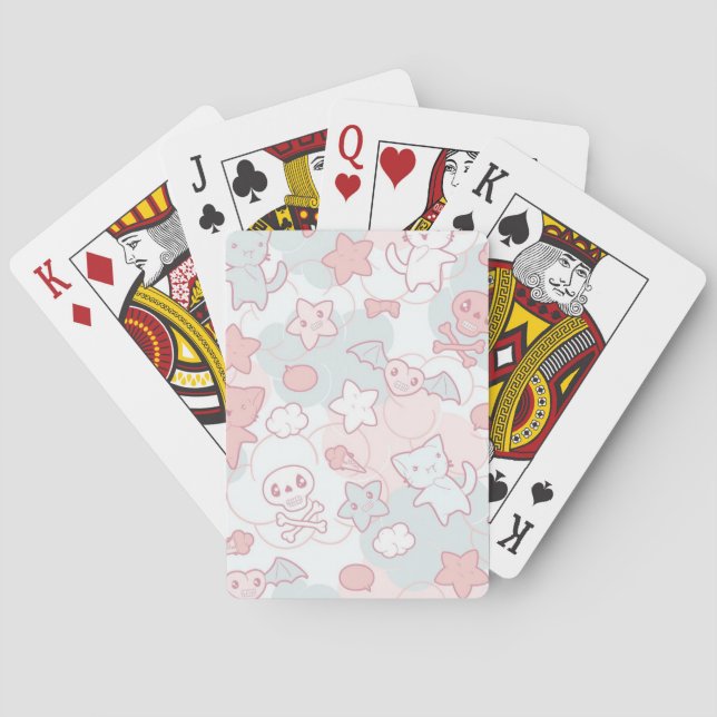 Jeu De Cartes motif de kawaii avec le griffonnage (dos)